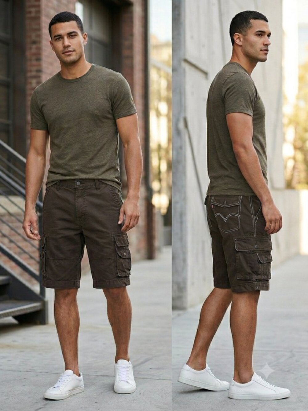 Levi's Squad Cargo Brown Denim Men's Shorts - Size 32
